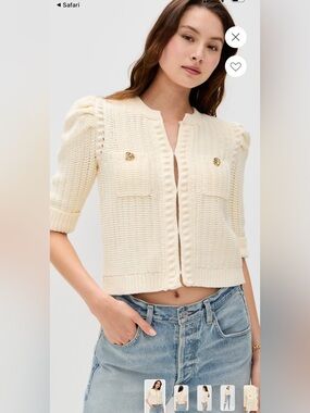 L'AGENCE Delilah Cropped Cardigan (XS)